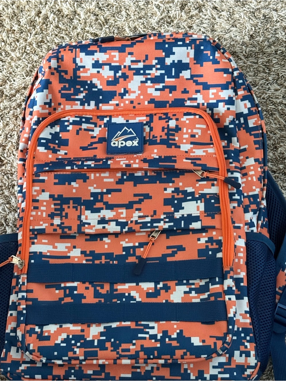 Apex Orange & Navy Digital Camo Backpack